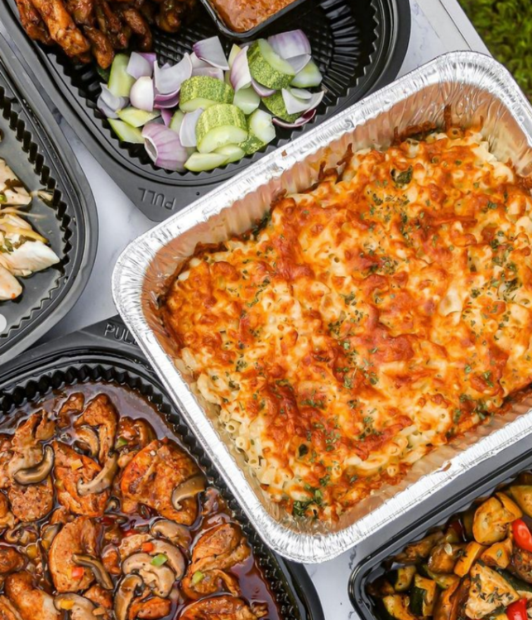 Mini buffet packages - Set C, food trays with various dishes